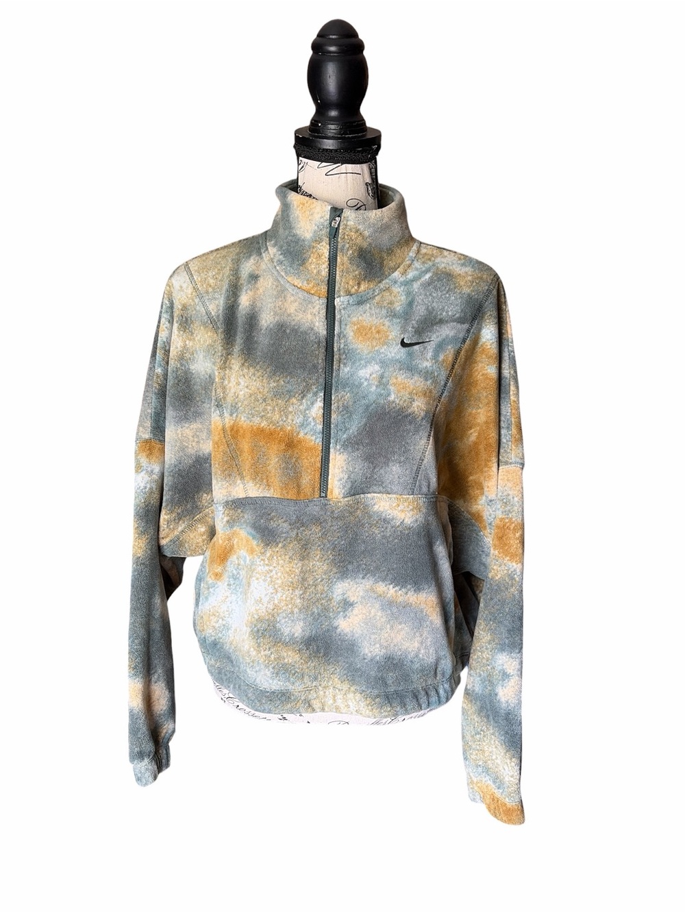 Nike Therma-FIT Oversized Tie Dye Fleece 1/2 Zip Pullover Women’s Medium NWT